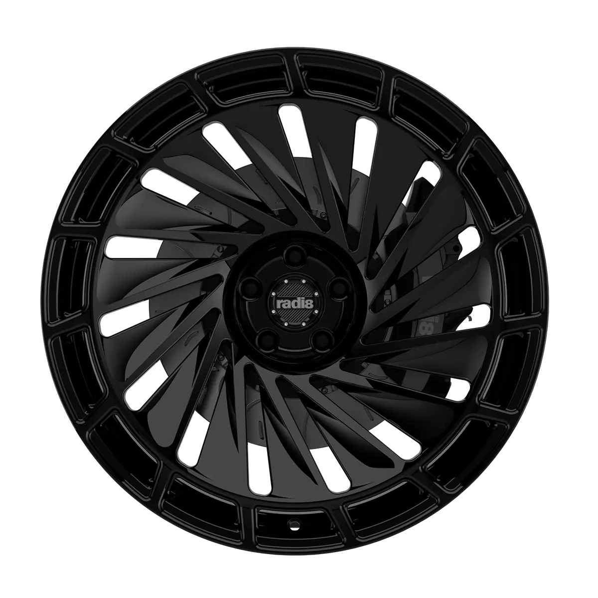 radi8 R807 Gloss Black Front View